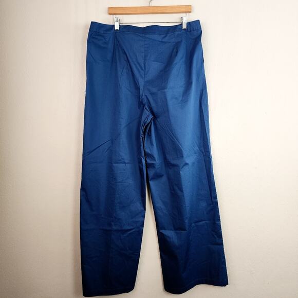 Misook Blue Pleated Wide Leg Trouser Pants | High Rise | Lightweight Knit | XL - Picture 6 of 10